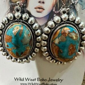 Stunning Oval Gemstone Wire Earrings for Every Occasion, Boho Southwestern, Shi